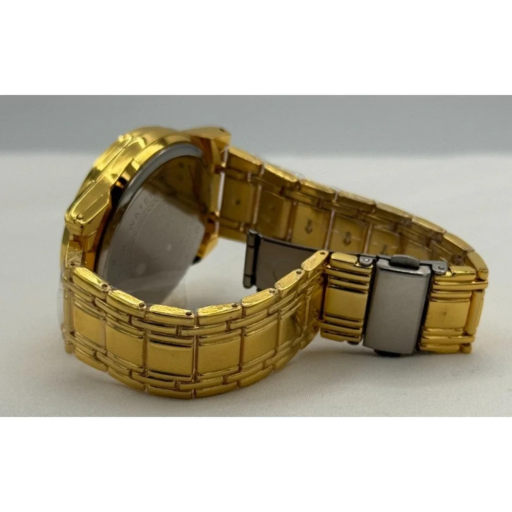 Oruss Gold Colored Men's Stainless Steel Watch W/Skeleton Dial & Luminous Hands